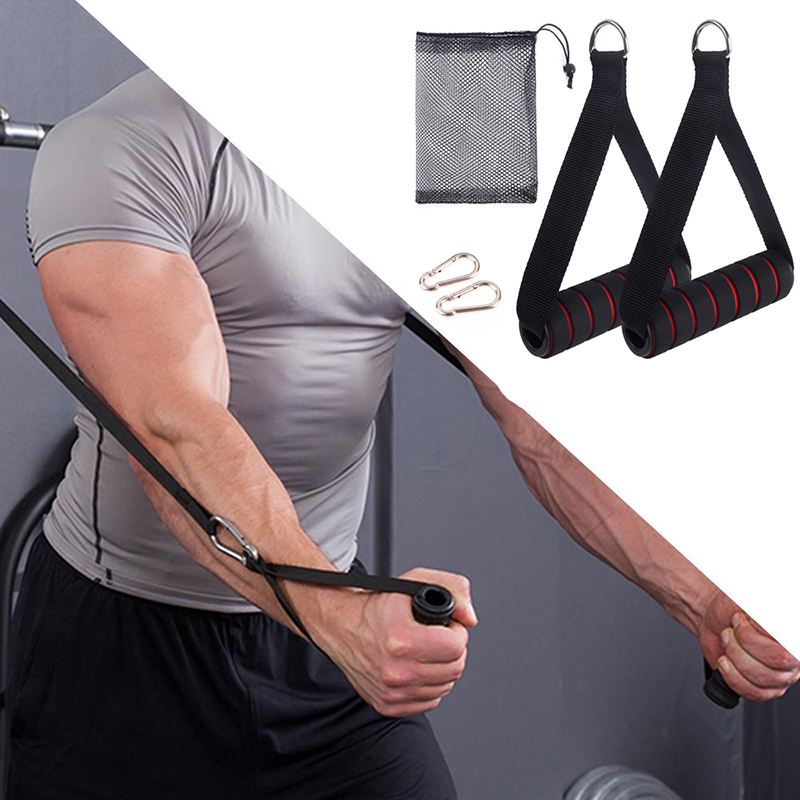 D Ring Strap - ด้ามจับเครื่องออกกำลังกายแบบสายเคเบิลสำหรับงานหนัก พร้อมตะขอและห่วง D-Ring ด้ามจับโลหะสำหรับออกกำลังกาย โยคะ และการออกกำลังกายด้วยสายยางยืด