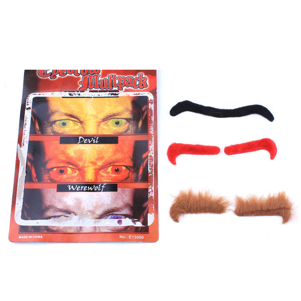 3 ชิ้น คิ้วปลอมฮาโลวีน วัสดุผ้ - Easy Cosplay Prop บทวิจารณ์และราคา